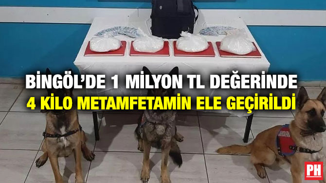 Bingöl’de 1 Milyon TL Değerinde 4 Kilo Metamfetamin Ele Geçirildi