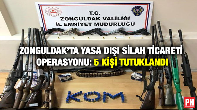 Zonguldak’ta Yasa Dışı Silah Ticareti Operasyonu: 5 Kişi Tutuklandı
