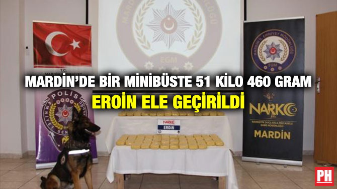Mardin’de Bir Minibüste 51 Kilo 460 Gram Eroin Ele Geçirildi