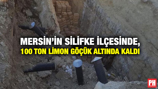 Mersin’in Silifke ilçesinde, 100 ton limon göçük altında kaldı
