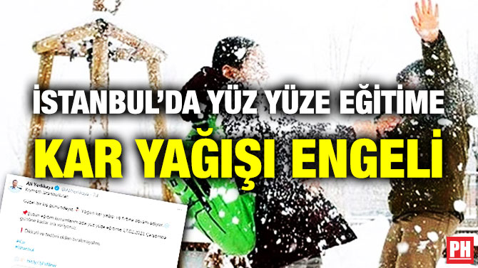 İstanbuul’da Yüz Yüze Eğitime Kar Yağışı Engeli