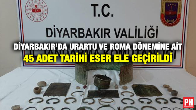 Diyarbakır’da Urartu Ve Roma Dönemine Ait 45 Adet Tarihi Eser Ele Geçirildi