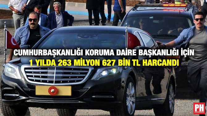 Cumhurbaşkanlığı Koruma Daire Başkanlığı için 1 Yılda 263 Milyon 627 Bin TL Harcandı