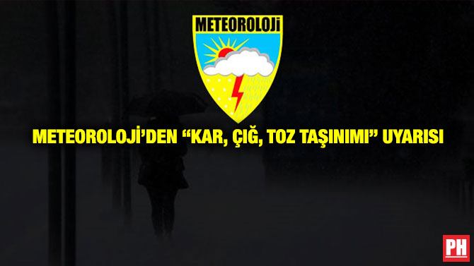 Meteoroloji’den “Kar, Çığ, Toz Taşınımı” Uyarısı