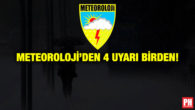Meteoroloji’den 4 Uyarı Birden!