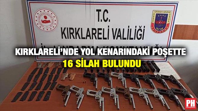 Kırklareli’nde Yol Kenarındaki Poşette 16 Silah Bulundu
