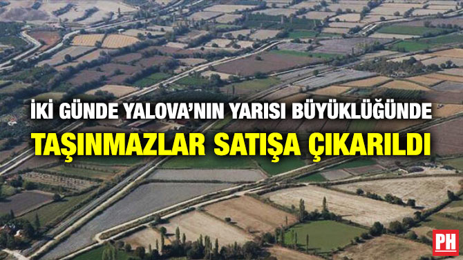 İki Günde Yalova’nın Yarısı Büyüklüğünde Taşınmazlar Satışa Çıkarıldı