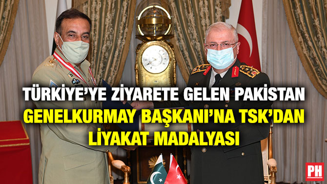 Türkiye’ye Ziyarete Gelen Pakistan Genelkurmay Başkanı’na TSK’dan Liyakat Madalyası