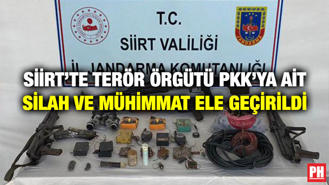 Siirt’te Terör Örgütü PKK’ya ait Silah ve Mühimmat Ele Geçirildi