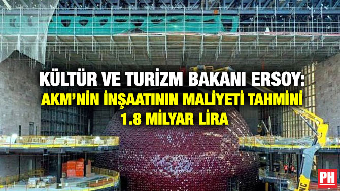 Kültür ve Turizm Bakanı Ersoy: AKM’nin İnşaatının Maliyeti Tahmini 1.8 Milyar lira