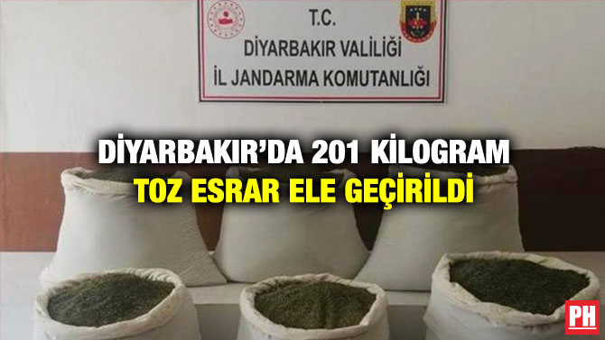 Diyarbakır’da 201 Kilogram Toz Esrar Ele Geçirildi