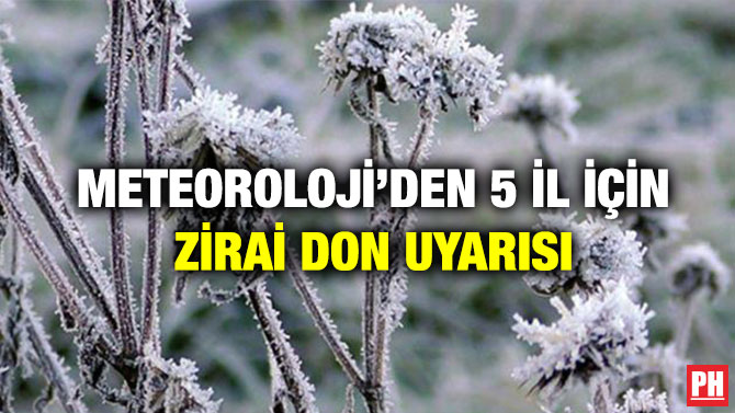 Meteoroloji’den 5 İl İçin Zirai Don Uyarısı
