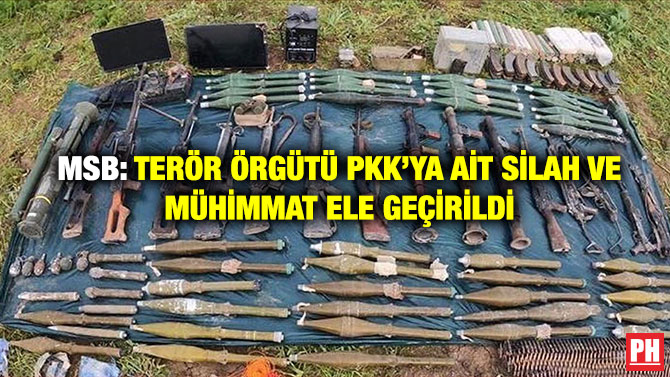 MSB: Terör Örgütü PKK’ya ait Silah ve Mühimmat Ele Geçirildi