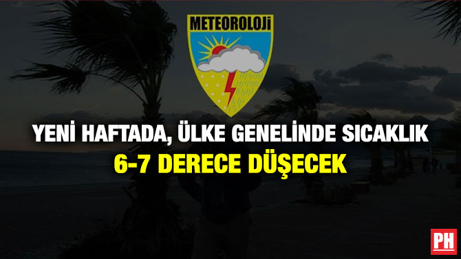 Yeni haftada, Ülke Genelinde Sıcaklık 6-7 Derece Düşecek