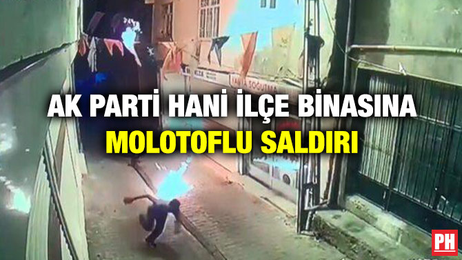 AK Parti Hani İlçe Binasına Molotoflu Saldırı