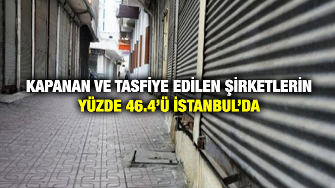 Kapanan ve Tasfiye Edilen Şirketlerin Yüzde 46.4’ü İstanbul’da