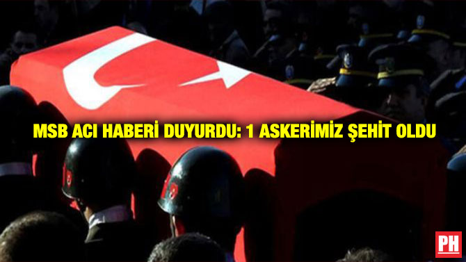 MSB Acı Haberi Duyurdu: 1 Askerimiz Şehit Oldu