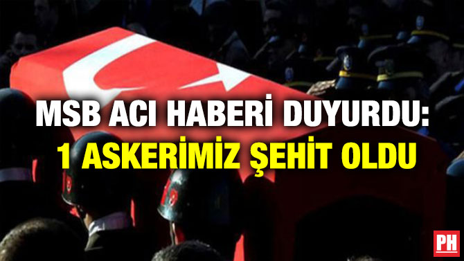 MSB Acı Haberi Duyurdu: 1 Askerimiz Şehit Oldu