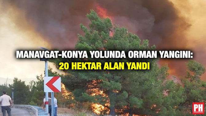Manavgat-Konya Yolunda Orman Yangın: 20 Hektar Alan Yandı