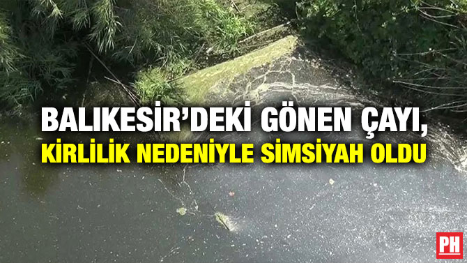 Balıkesir’deki Gönen Çayı, Kirlilik Nedeniyle Simsiyah Oldu