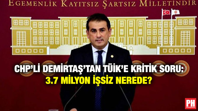 CHP’li Demirtaş’tan TÜİK’e Kritik Soru: 3.7 Milyon İşsiz Nerede?