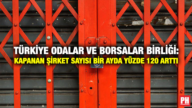 Türkiye Odalar ve Borsalar Birliği: Kapanan Şirket Sayısı Bir Ayda Yüzde 120 Arttı