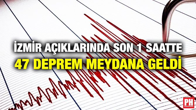 İzmir Açıklarında Son 1 Saatte 47 Deprem Meydana Geldi