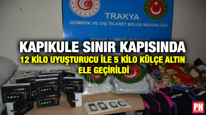 Kapıkule Sınır Kapısında 12 Kilo Uyuşturucu İle 5 Kilo Külçe Altın Ele Geçirildi