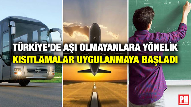 Türkiye’de Aşı Olmayanlara Yönelik Kısıtlamalar Uygulanmaya Başladı