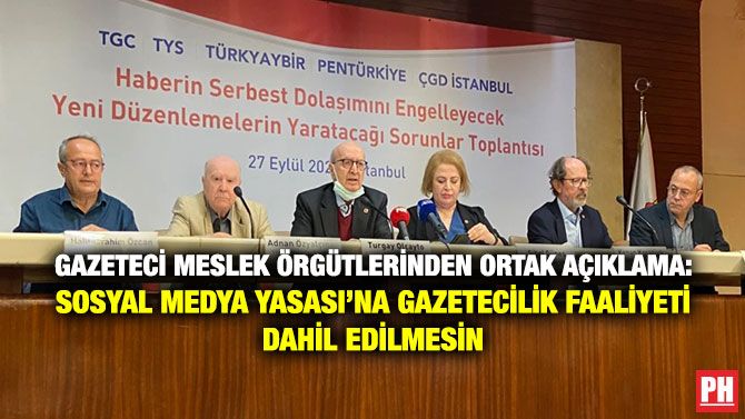 Gazeteci Meslek Örgütlerinden Ortak Açıklama: Sosyal Medya Yasası’na Gazetecilik Faaliyeti Dahil Edilmesin