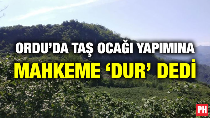 Ordu’da Taş Ocağı Yapımına Mahkeme ‘Dur’ Dedi