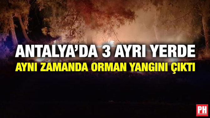 Antalya’da 3 Ayrı Yerde Aynı Zamanda Orman Yangını Çıktı