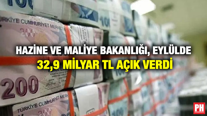 Hazine ve Maliye Bakanlığı, Eylülde 32,9 Milyar TL Açık Verdi