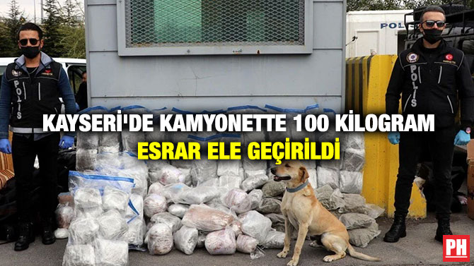 Kayseri’de Kamyonette 100 Kilogram Esrar Ele Geçirildi