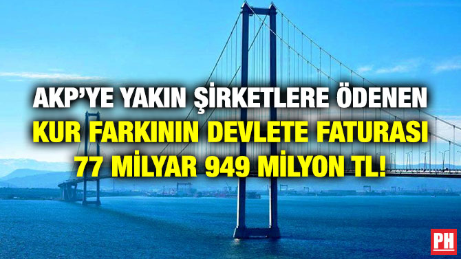 AKP’ye Yakın Şirketlere Ödenen Kur Farkının Devlete Faturası 77 Milyar 949 Milyon TL!