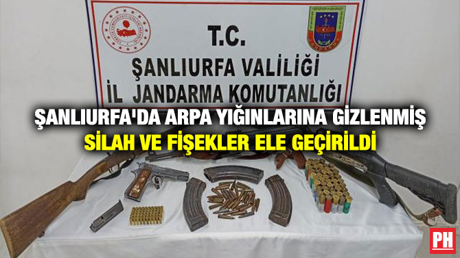 Şanlıurfa’da Arpa Yığınlarına Gizlenmiş Silah ve Fişekler Ele Geçirildi