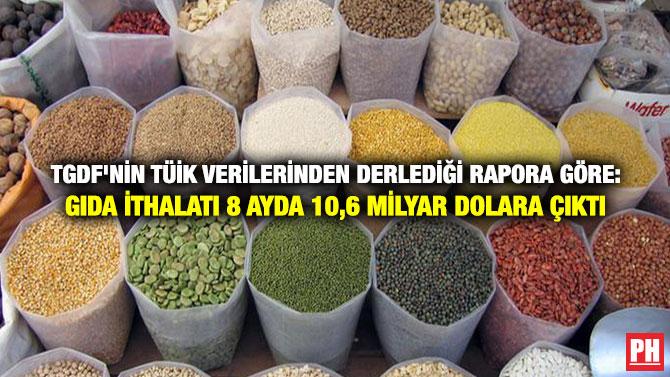 TGDF’nin TÜİK Verilerinden Derlediği Rapora Göre: Gıda İthalatı 8 Ayda 10,6 Milyar Dolara Çıktı