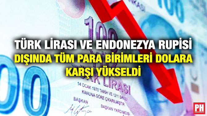 Türk Lirası ve Endonezya Rupisi Dışında Tüm Para Birimleri Dolara Karşı Yükseldi
