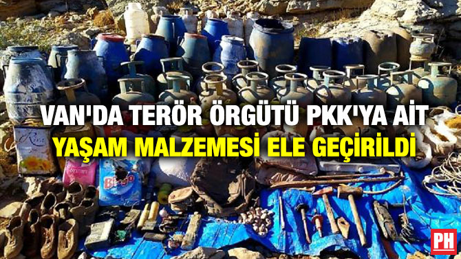 Van’da Terör Örgütü PKK’ya ait Yaşam Malzemesi Ele Geçirildi