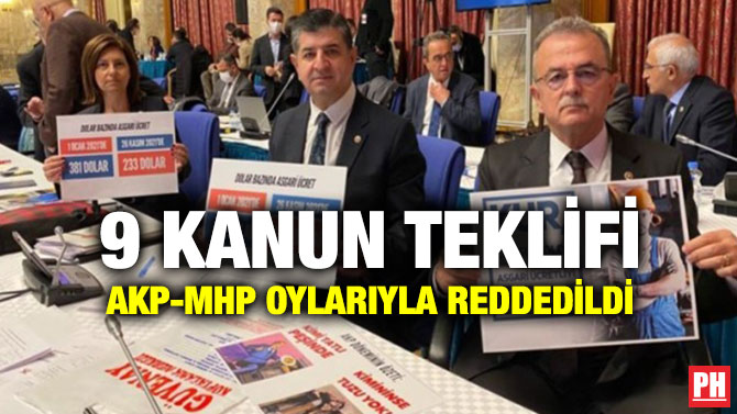 9 Kanun Teklifi AKP-MHP Oylarıyla Reddedildi