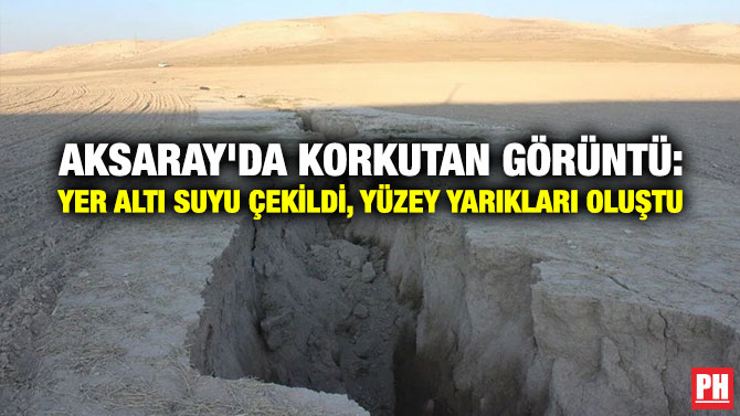 Aksaray’da Korkutan Görüntü: Yer Altı Suyu Çekildi, Yüzey Yarıkları Oluştu