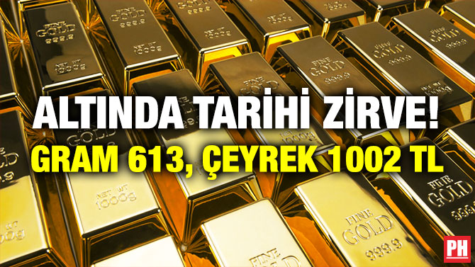 Altında Tarihi Zirve! Gram 613, Çeyrek 1002 TL