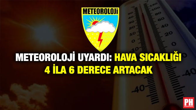 Meteoroloji Uyardı: Hava Sıcaklığı  4 İla 6 Derece Artacak