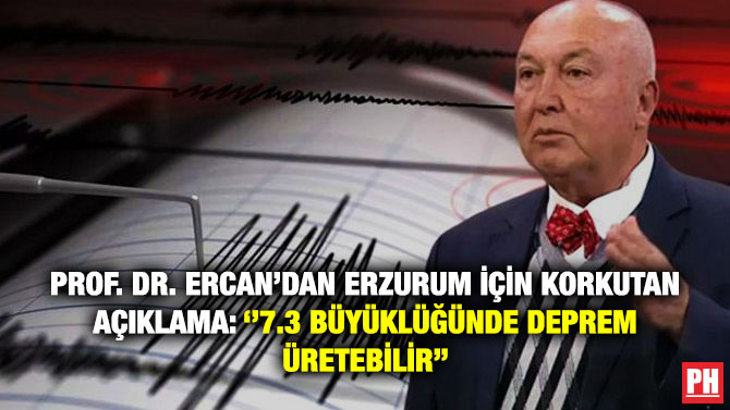 Prof. Dr. Ercan’dan Erzurum için Korkutan Açıklama: ”7.3 Büyüklüğünde Deprem Üretebilir”