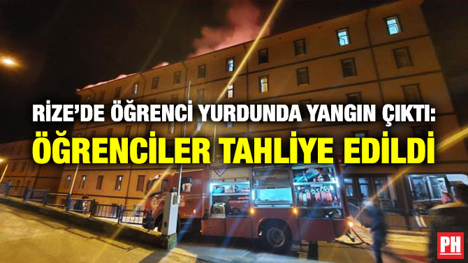 Rize’de Öğrenci Yurdunda Yangın Çıktı: Öğrenciler Tahliye Edildi