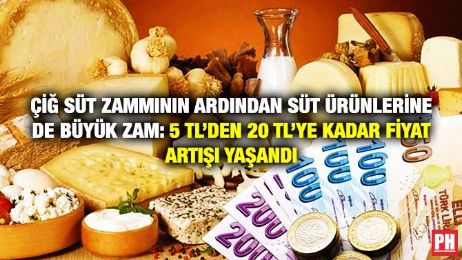 Çiğ Süt Zammının Ardından Süt Ürünlerine de Büyük Zam: 5 TL’den 20 TL’ye Kadar Fiyat Artışı Yaşandı
