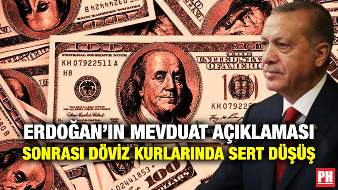 Erdoğan’ın Mevduat Açıklaması Sonrası Döviz Kurlarında Sert Düşüş