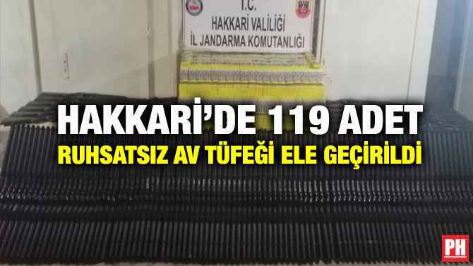 Hakkari’de 119 Adet Ruhsatsız Av Tüfeği Ele Geçirildi