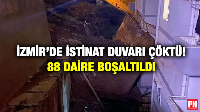 İzmir’de İstinat Duvarı Çöktü! 88 Daire Boşaltıldı