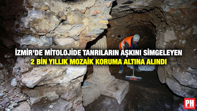 İzmir’de Mitolojide Tanrıların Aşkını Simgeleyen 2 Bin Yıllık Mozaik Koruma Altına Alındı